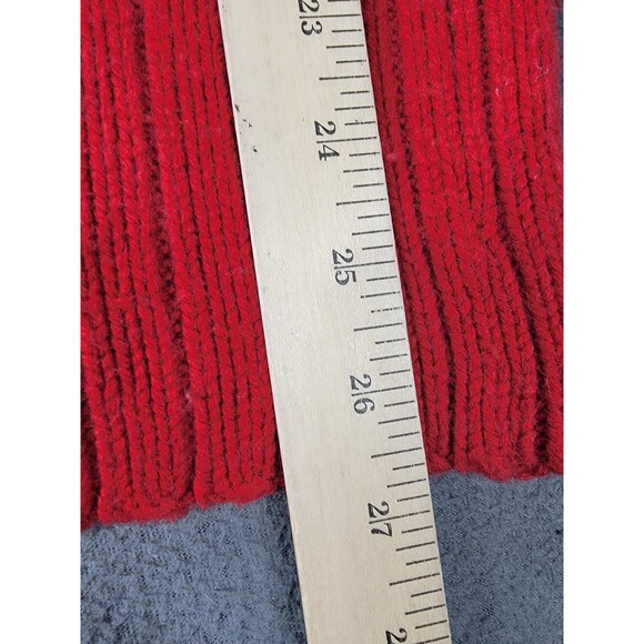 Old Navy Sweater Womens Large Red Toggle Shawl Collar Open Knit Wool Blend mall - Picture 9 of 10